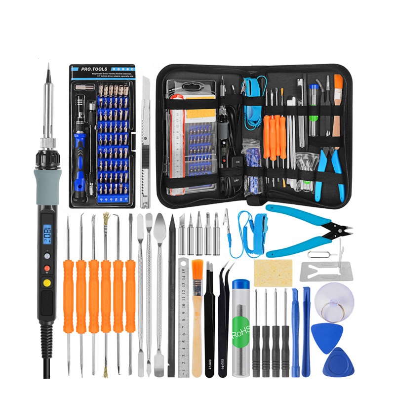 Soldering Iron Kit - ชุดเครื่องมือหัวแร้งบัดกรีไฟฟ้าแบบดิจิตอล พร้อมชุดไขควงความแม่นยำสูง กำลังไฟ 80 วัตต์