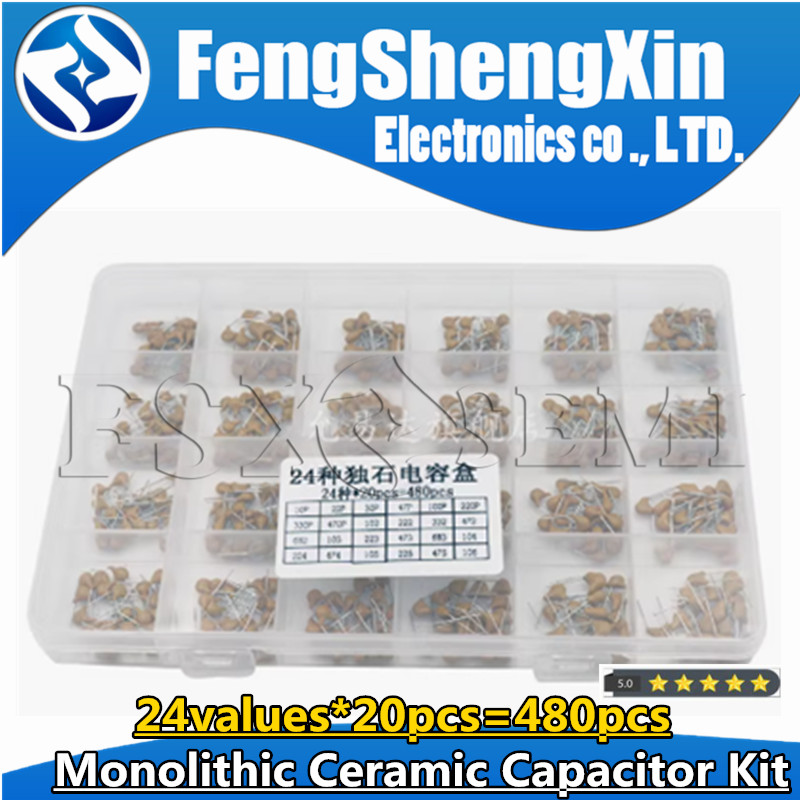 Capacitor Kit Assortment - 24ค่า * 20ชิ้น = 480Pcs 50V