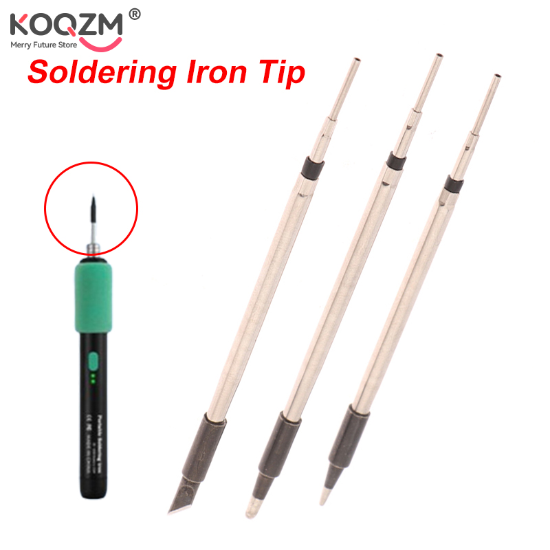 Soldering Iron Kit - ชุดปลายหัวแร้งบัดกรีแกนความร้อนเซรามิกปลายใบมีด, ปลายเกือกม้า, เครื่องมือหัวแร้งสแตนเลสปลายแหลมกลม