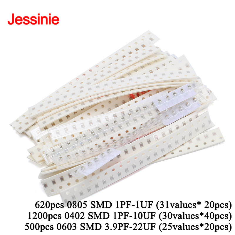 Capacitor Kit Assortment - 500 ชิ้น-1200 ชิ้น 0805 0603 0402