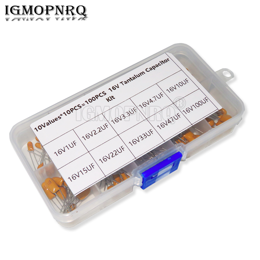 Capacitor Kit Assortment - 100PCS 10Value * 10Pcs 16V Tantalum