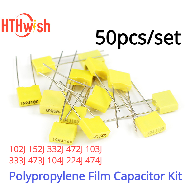 Capacitor Kit Assortment - 50PCS 102J ~ 474J ตัวเก็บประจุฟิล์มโพลีโพรพิลีนชุด 100V