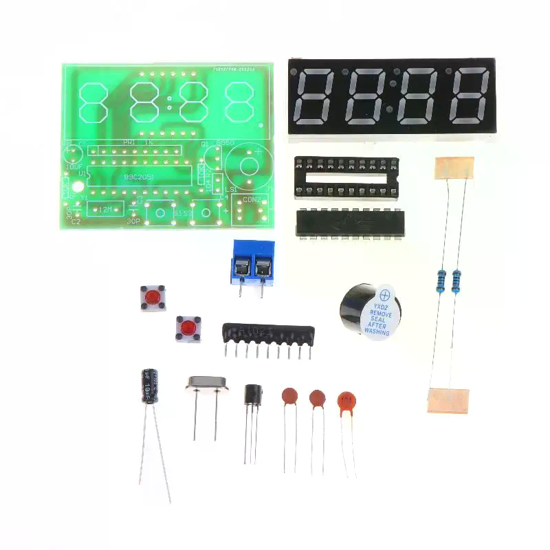 Diy Electronics Workshop - ชุดนาฬิกา LED ดิจิตอล DIY โมดูลแสดงผลอิเล็กทรอนิกส์ 4