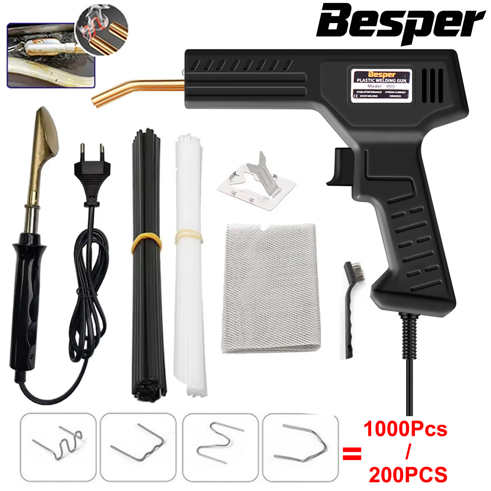 Soldering Iron Kit - เครื่องเชื่อมพลาสติก 50W 1000-200 ชิ้น ชุดซ่อมพลาสติกแบบร้อน, หัวแร้งเชื่อมพลาสติก