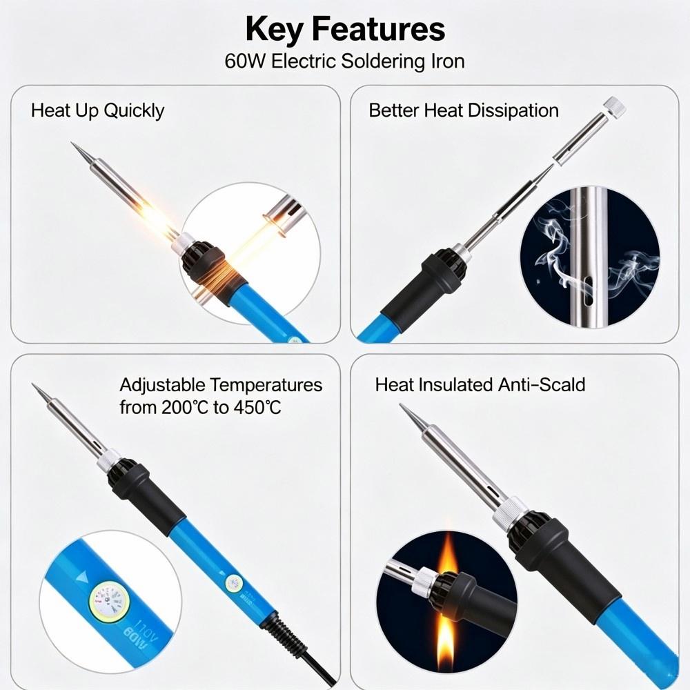 ชุดหัวแร้งไฟฟ้าปรับอุณหภูมิได้ - Soldering Iron Kit บทวิจารณ์และราคา