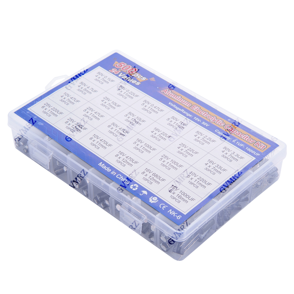500 ชิ้น/ล็อต 16-50V ชุดตัวเก็ - Capacitor Kit Assortment บทวิจารณ์และราคา