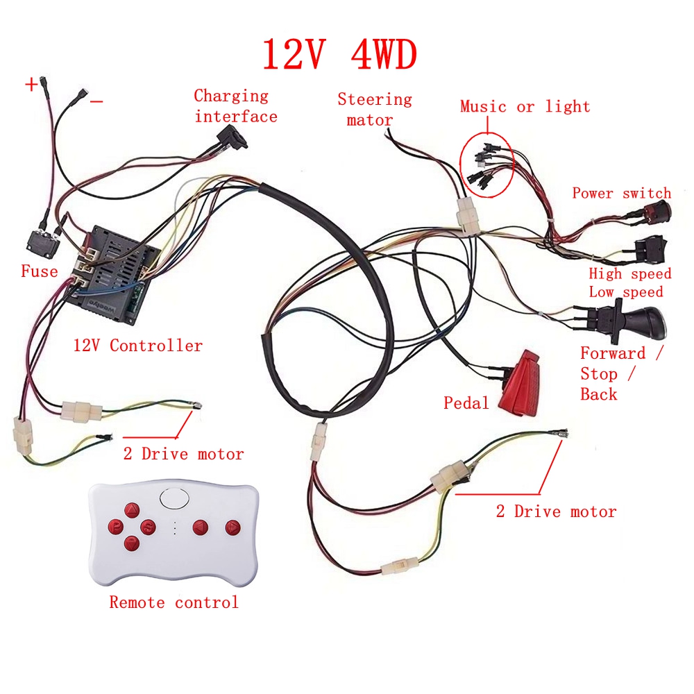 เด็กไฟฟ้ารถ DIY ดัดแปลงสายไฟแล - Diy Electronics Button บทวิจารณ์และราคา