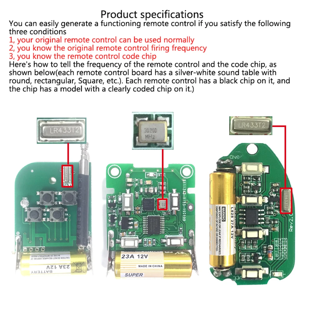 1/50 ชิ้น 433MHz รีโมทคอนโทรล  - Diy Electronics Button บทวิจารณ์และราคา