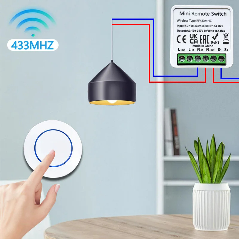 สวิตช์ไฟไร้สาย 433HMz รีเลย์รั - Diy Electronics Button บทวิจารณ์และราคา