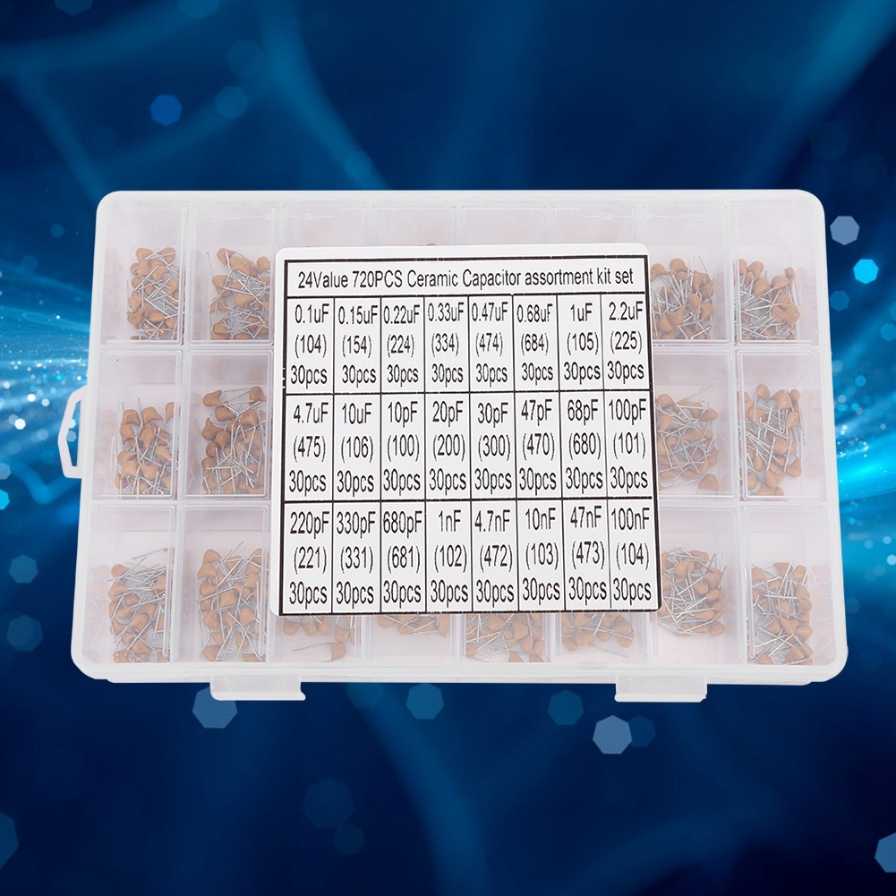 720 ชิ้น 24 ประเภท ชุดตัวเก็บป - Capacitor Kit Assortment บทวิจารณ์และราคา